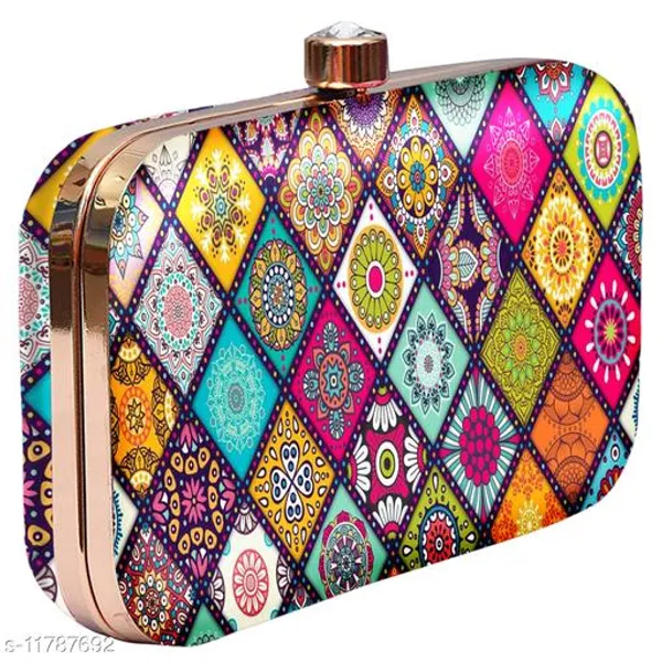 Multicolor_Polyurethane_Clutch_For_Women