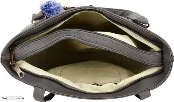 Grey_Polyurethane_Handbag_For_Women