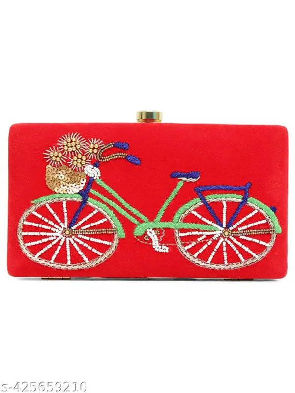 Red_Polyurethane_Clutch_For_Women