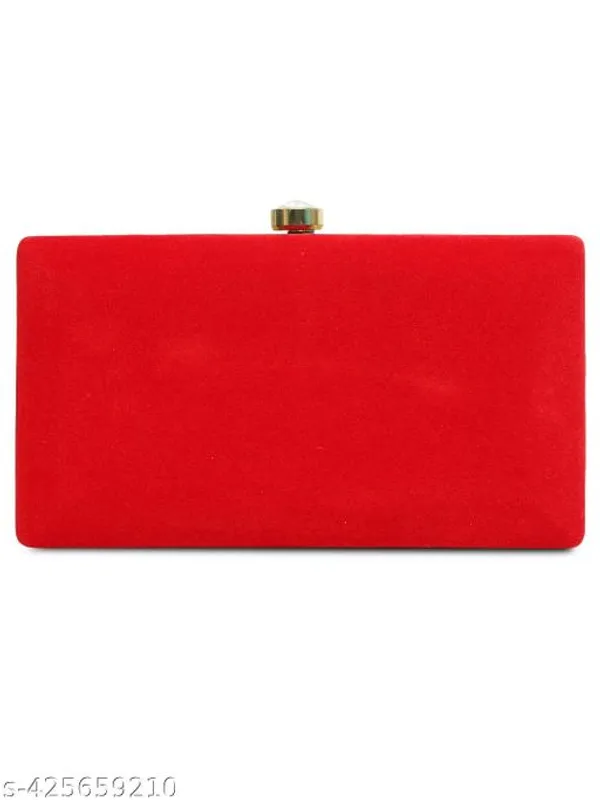 Red_Polyurethane_Clutch_For_Women