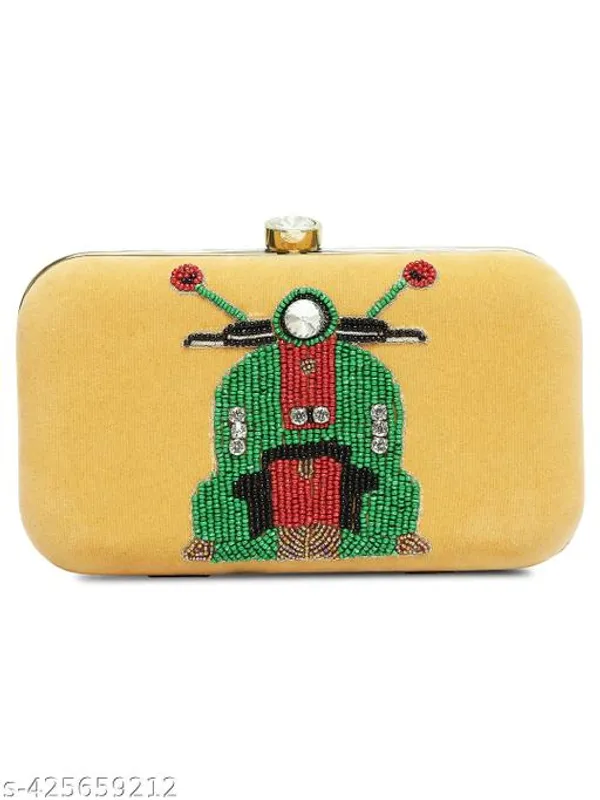 Gold_Polyurethane_Clutch_For_Women