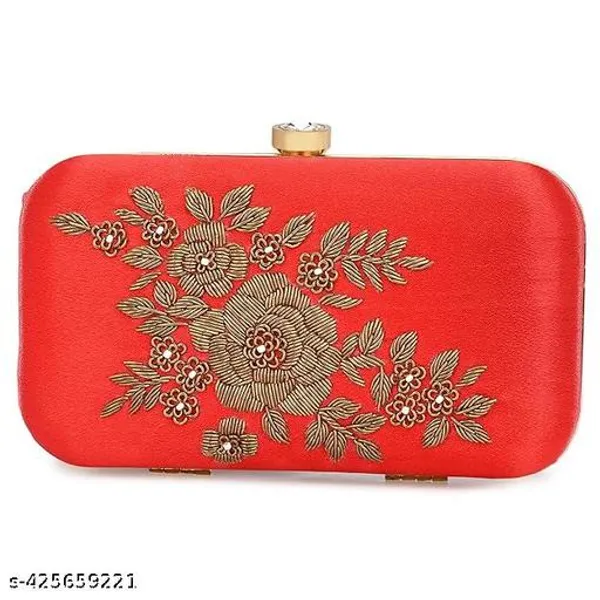 Red_Polyurethane_Clutch_For_Women