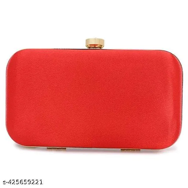 Red_Polyurethane_Clutch_For_Women