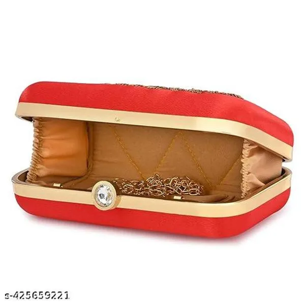 Red_Polyurethane_Clutch_For_Women