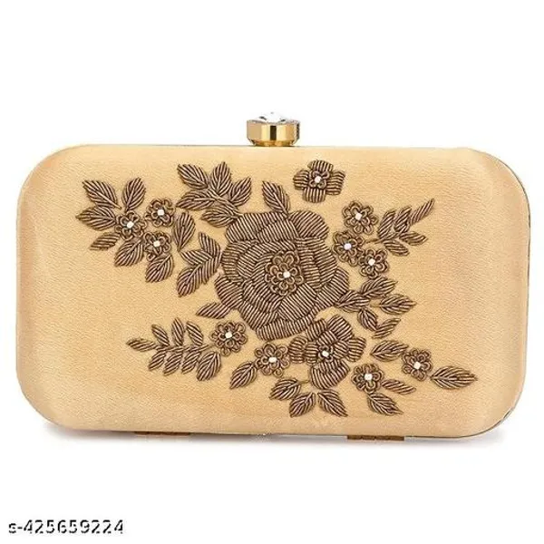 Gold_Polyurethane_Clutch_For_Women