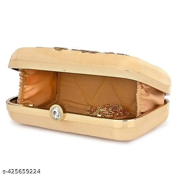 Gold_Polyurethane_Clutch_For_Women