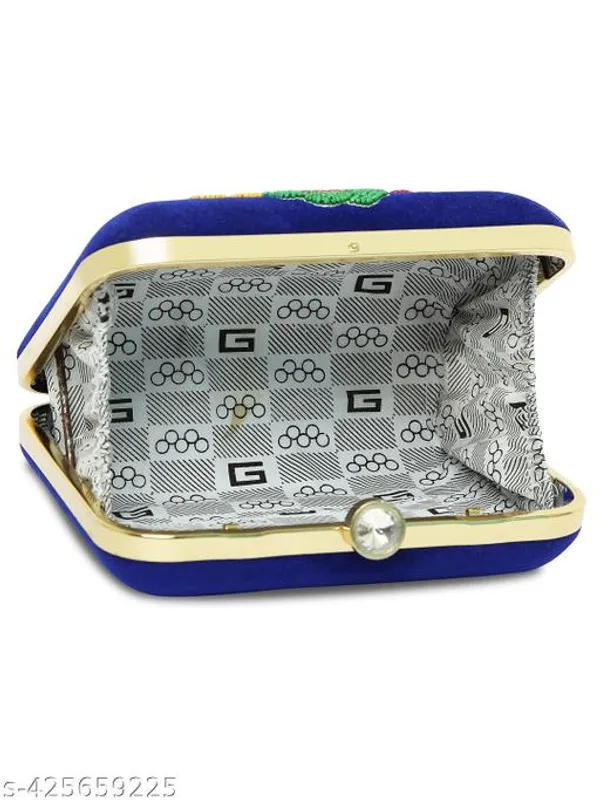 Blue_Polyurethane_Clutch_For_Women