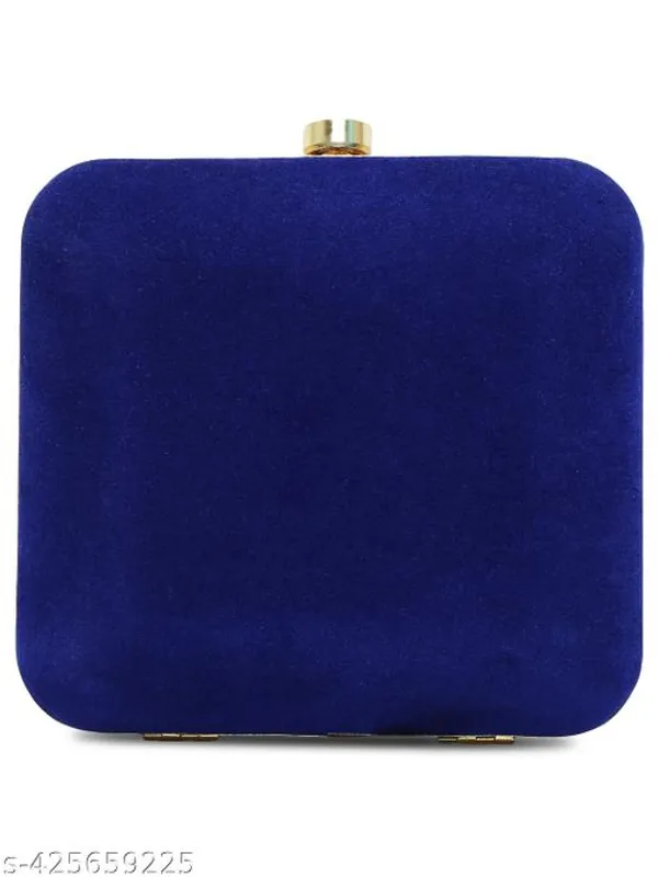 Blue_Polyurethane_Clutch_For_Women