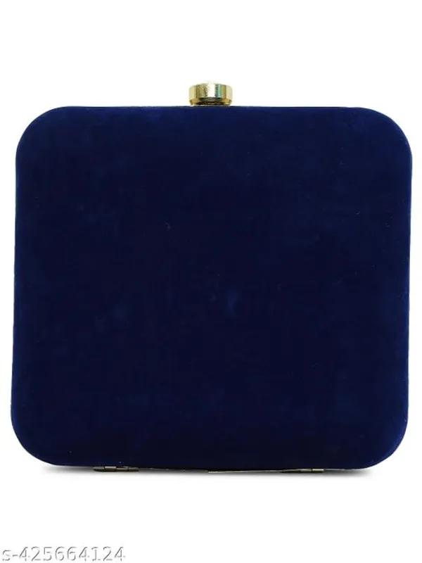 Blue_Polyurethane_Clutch_For_Women