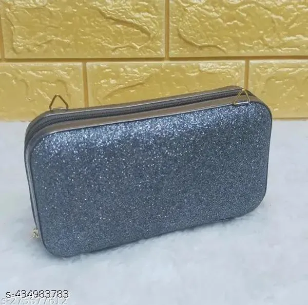 Grey_Polyurethane_Clutch_For_Women