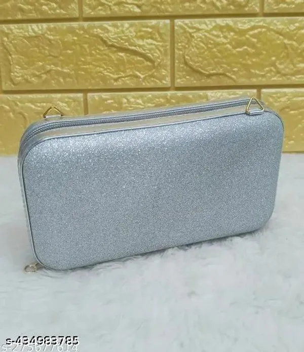 Silver_Synthetic_-Polyester_Clutch_For_Women