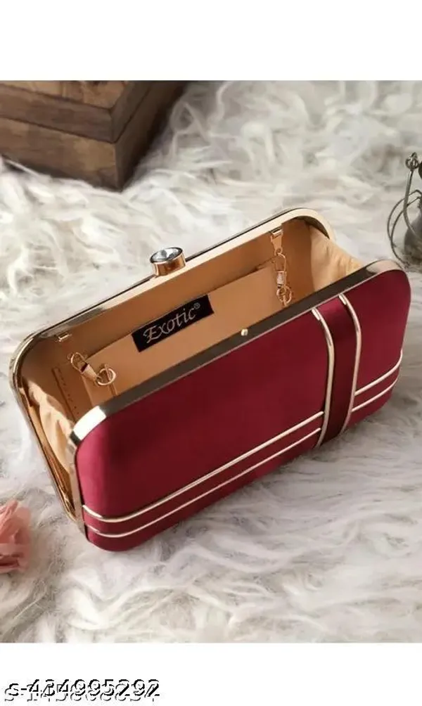 Maroon_Polyurethane_Clutch_For_Women