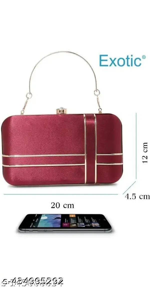 Maroon_Polyurethane_Clutch_For_Women