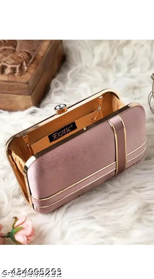 Peach_Synthetic_-Polyester_Clutch_For_Women