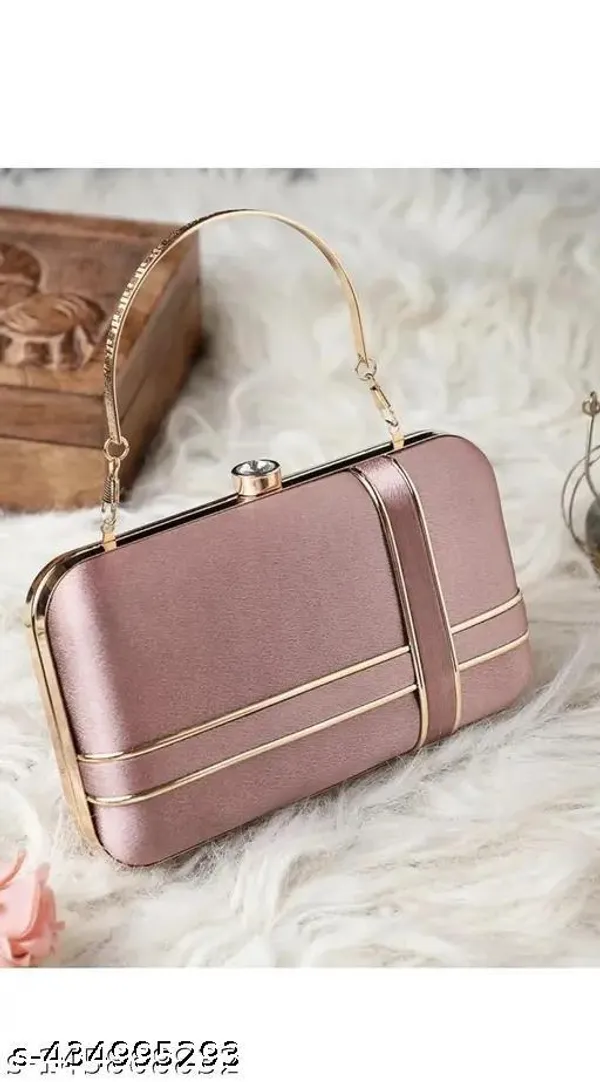 Peach_Synthetic_-Polyester_Clutch_For_Women