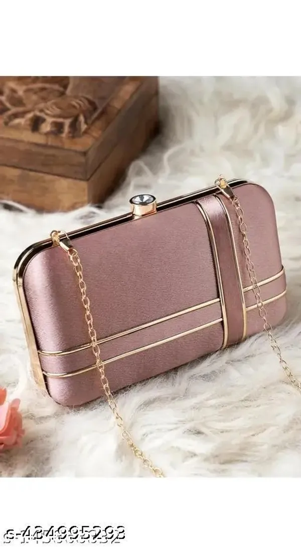 Peach_Synthetic_-Polyester_Clutch_For_Women