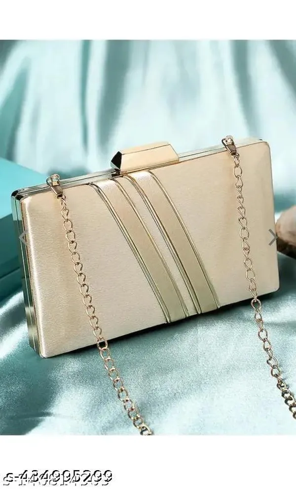 Cream_Polyurethane_Clutch_For_Women