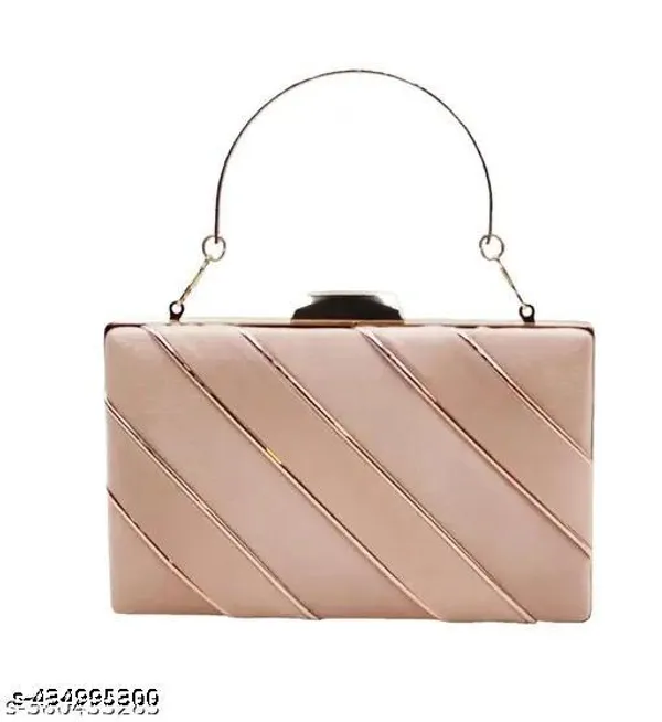 Peach_Polyurethane_Hand_Purse_For_Women