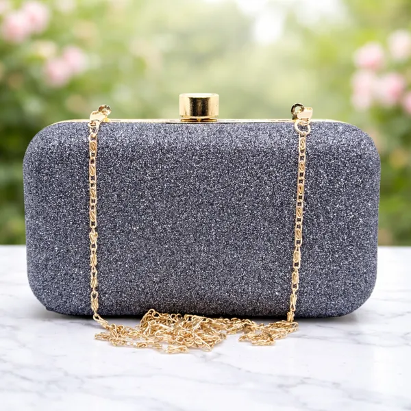 Grey_Polyurethane_Clutch_For_Women