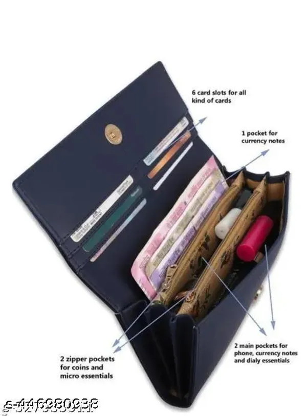 Navyblue_Polyurethane_Clutch_For_Women