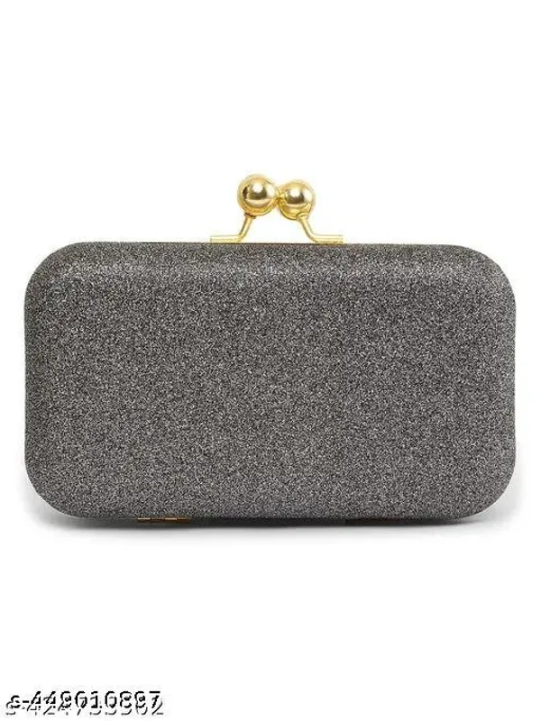 Grey_Polyurethane_Clutch_For_Women