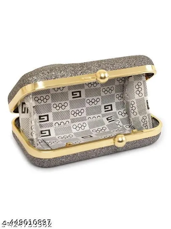 Grey_Polyurethane_Clutch_For_Women