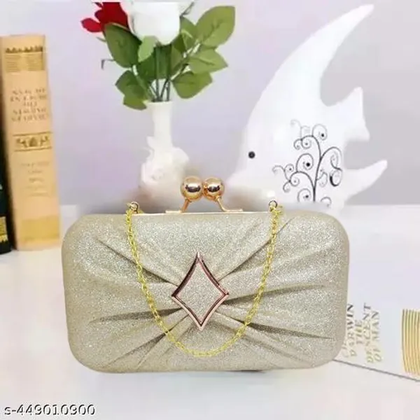 Gold_Polyurethane_Clutch_For_Women