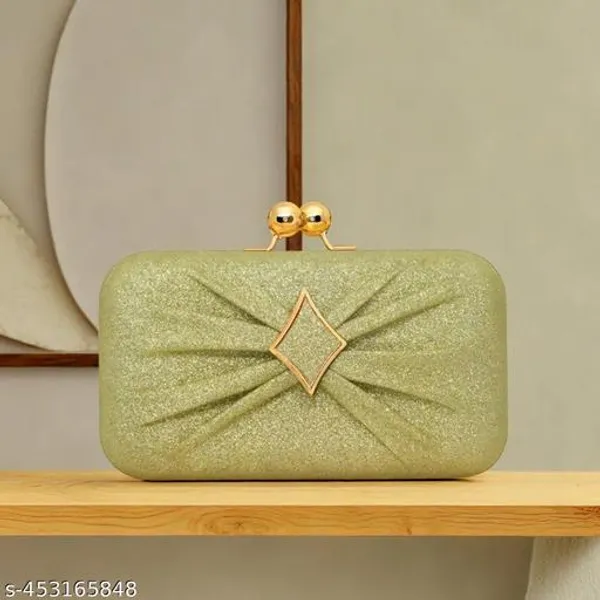 Green_Polyurethane_Clutch_For_Women