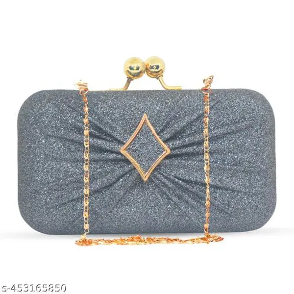 Blue_Polyurethane_Clutch_For_Women