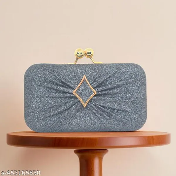 Blue_Polyurethane_Clutch_For_Women
