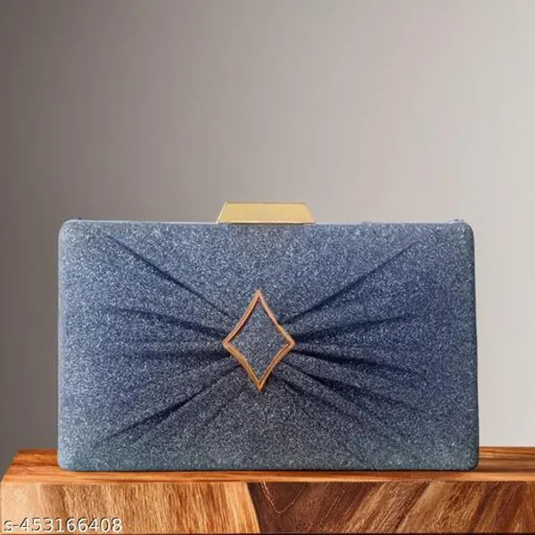 Grey_Polyurethane_Clutch_For_Women