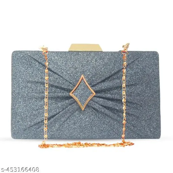 Grey_Polyurethane_Clutch_For_Women