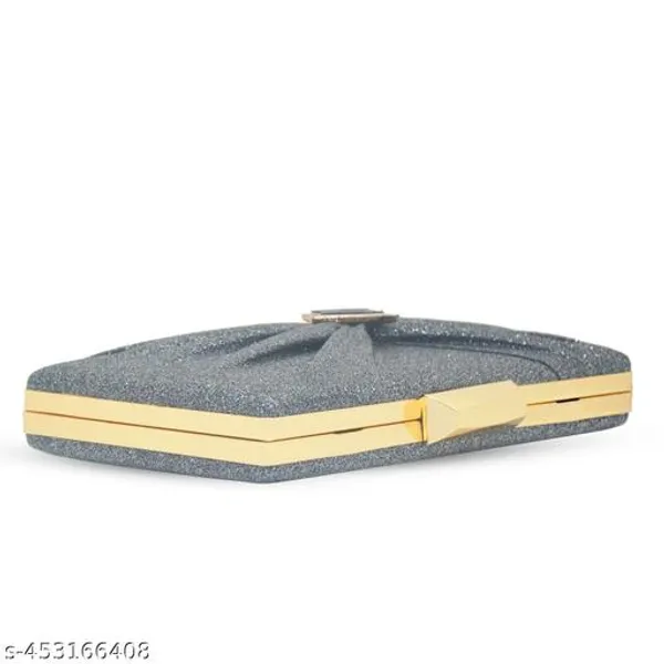 Grey_Polyurethane_Clutch_For_Women