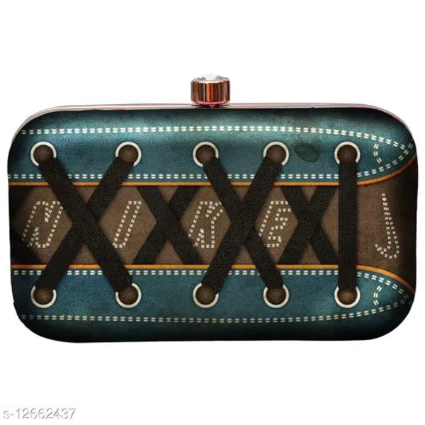 Blue_Polyurethane_Clutch_For_Women