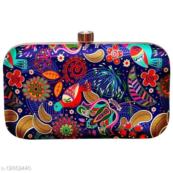 Blue_Polyurethane_Clutch_For_Women