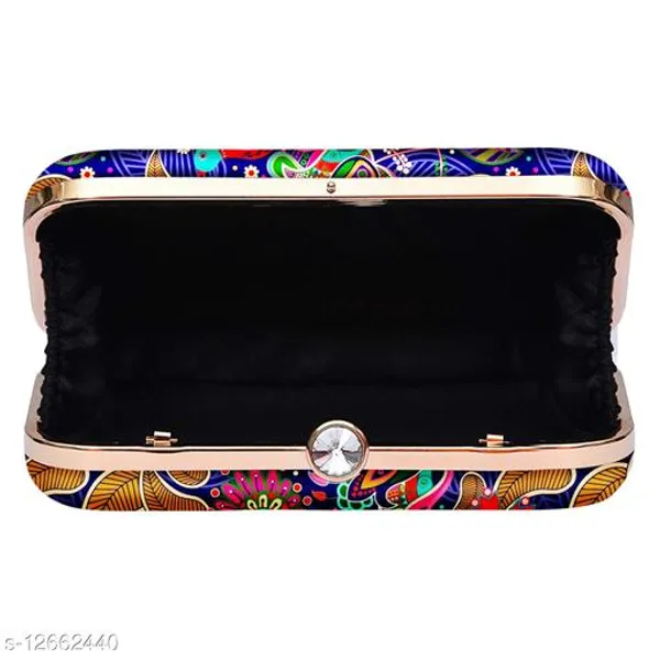 Blue_Polyurethane_Clutch_For_Women
