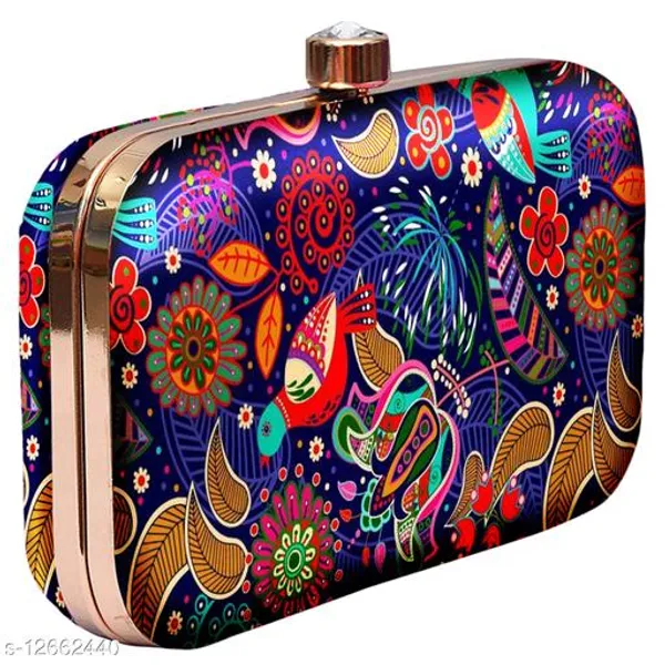 Blue_Polyurethane_Clutch_For_Women