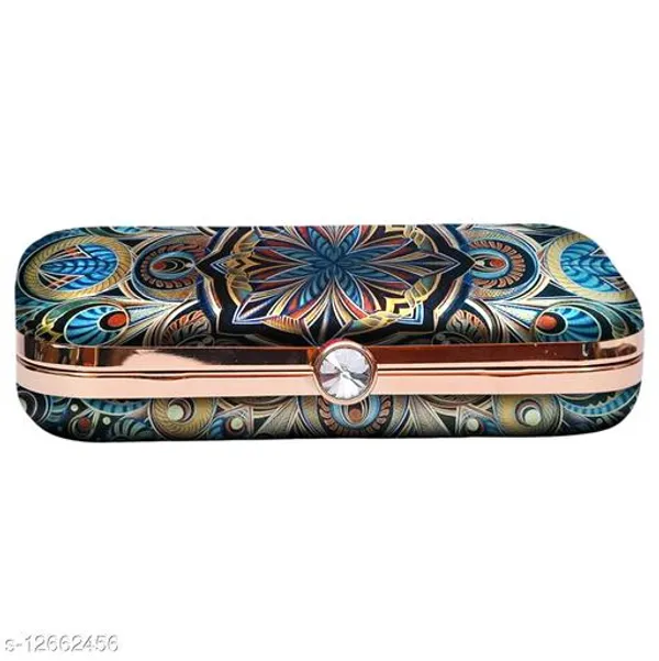 Blue_Polyurethane_Clutch_For_Women