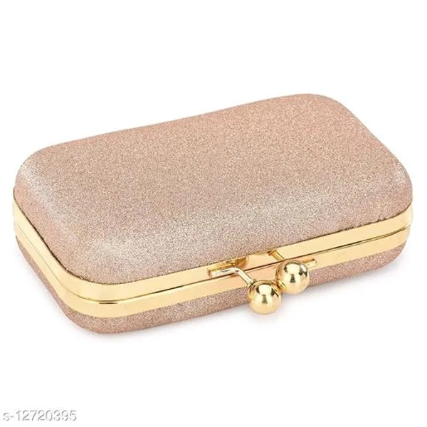 Peach_Polyurethane_Clutch_For_Women