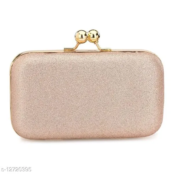 Peach_Polyurethane_Clutch_For_Women