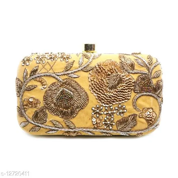 Gold_Polyurethane_Clutch_For_Women