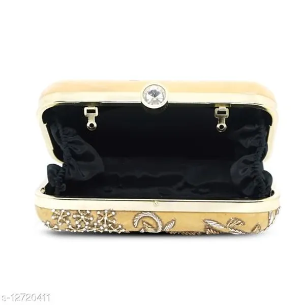 Gold_Polyurethane_Clutch_For_Women