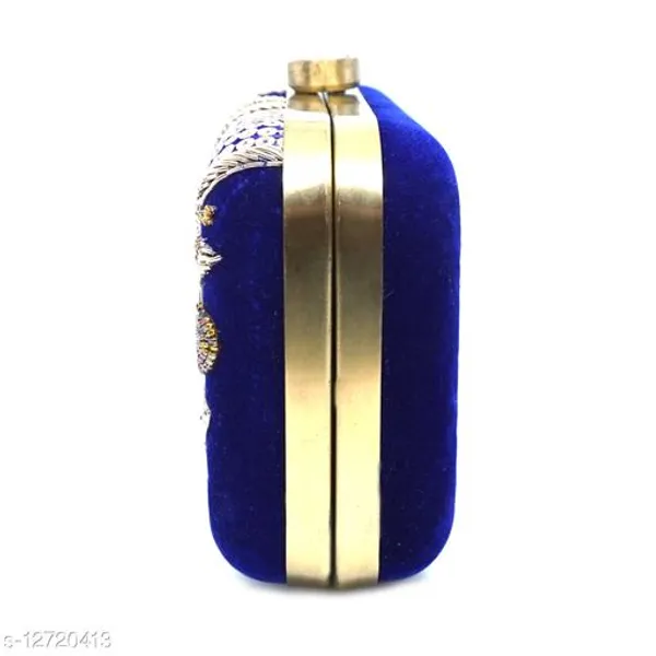 Blue_Polyurethane_Clutch_For_Women