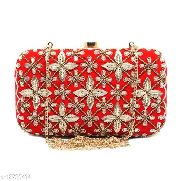 Red_Polyurethane_Clutch_For_Women