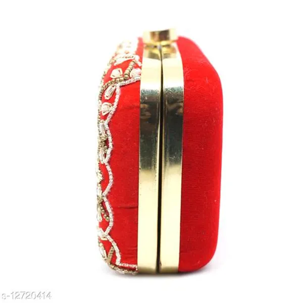 Red_Polyurethane_Clutch_For_Women
