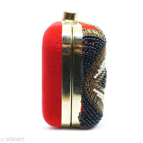 Red_Polyurethane_Clutch_For_Women