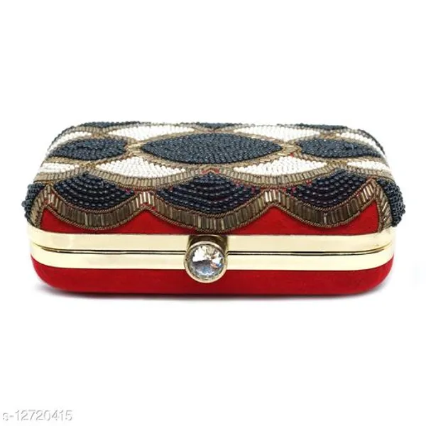 Red_Polyurethane_Clutch_For_Women