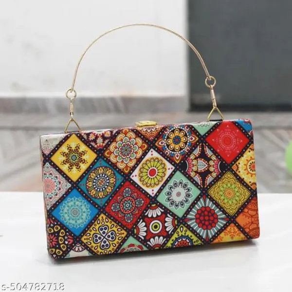 Multicolor_Polyurethane_Clutch_For_Women