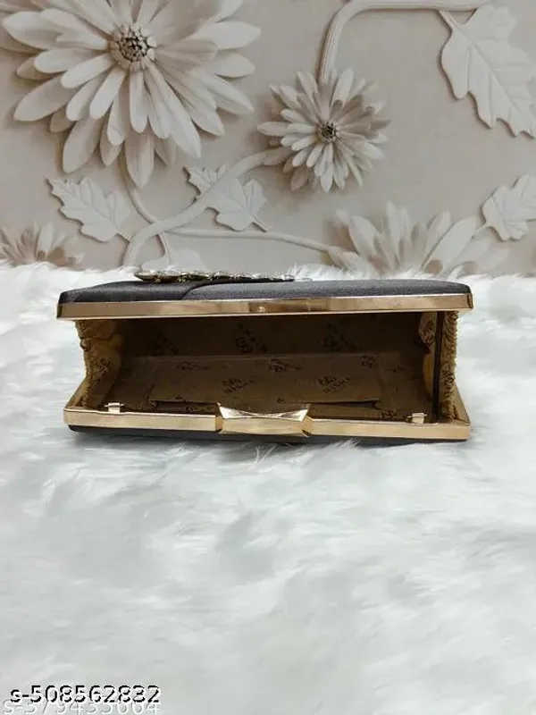 Grey_Polyurethane_Clutch_For_Women