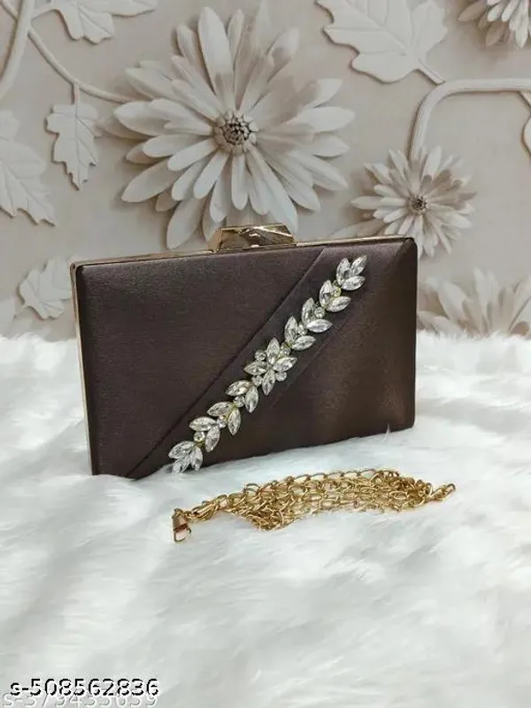 Brown_Polyurethane_Clutch_For_Women